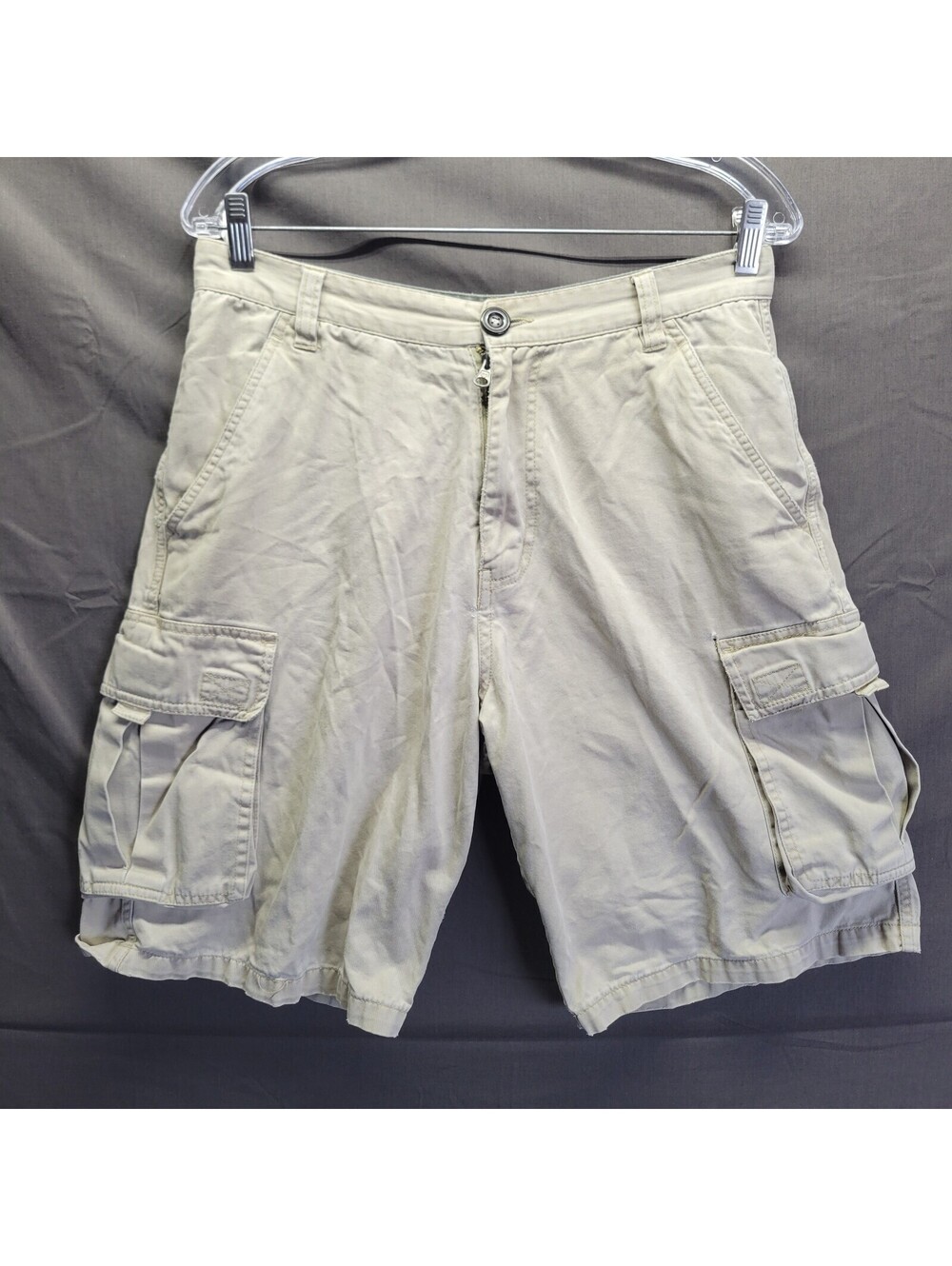 Plugg Mens Cargo Shorts Khaki Tan Size 30 Pockets